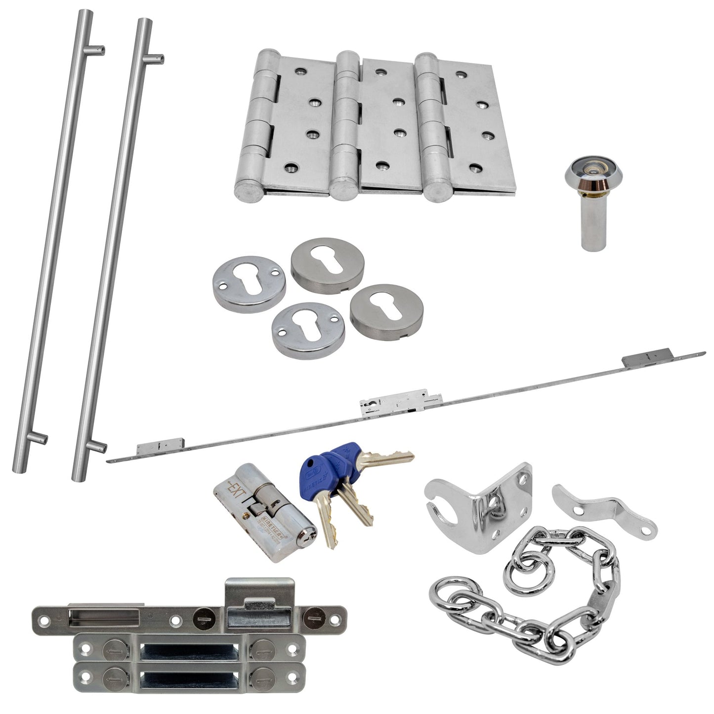 Circular Autolock 1200mm External Pull Handle Set - Satin Stainless Steel