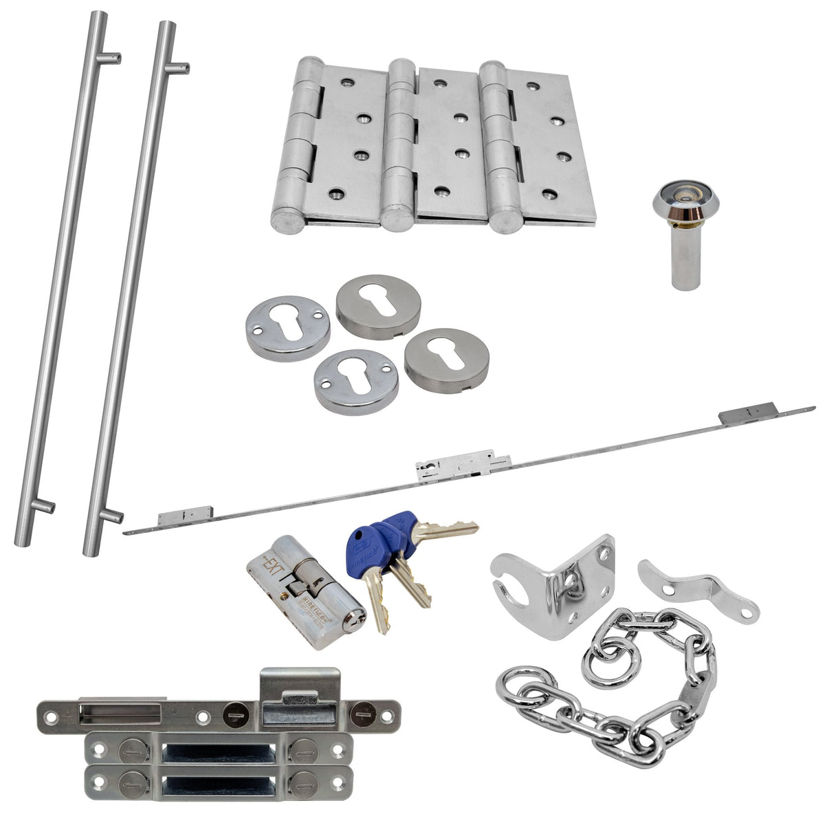 Circular Autolock 1200mm External Pull Handle Set - Satin Stainless Steel