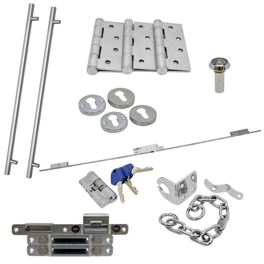 Circular Autolock 1200mm External Pull Handle Set - Satin Stainless Steel