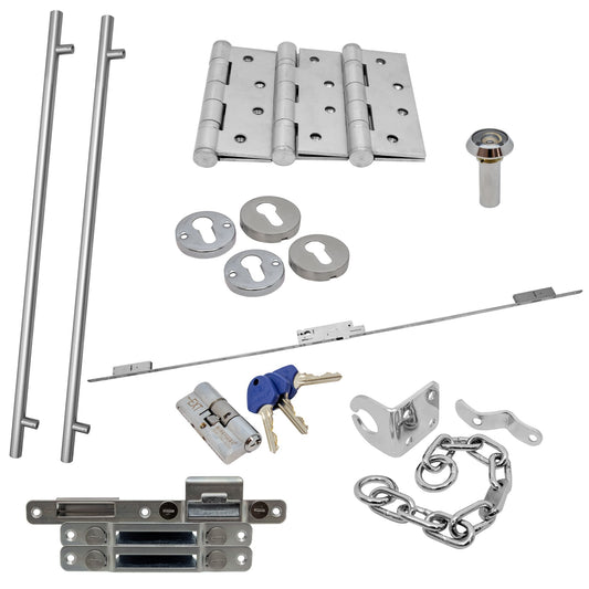 Circular Autolock 1500mm External Pull Handle Set - Satin Stainless Steel
