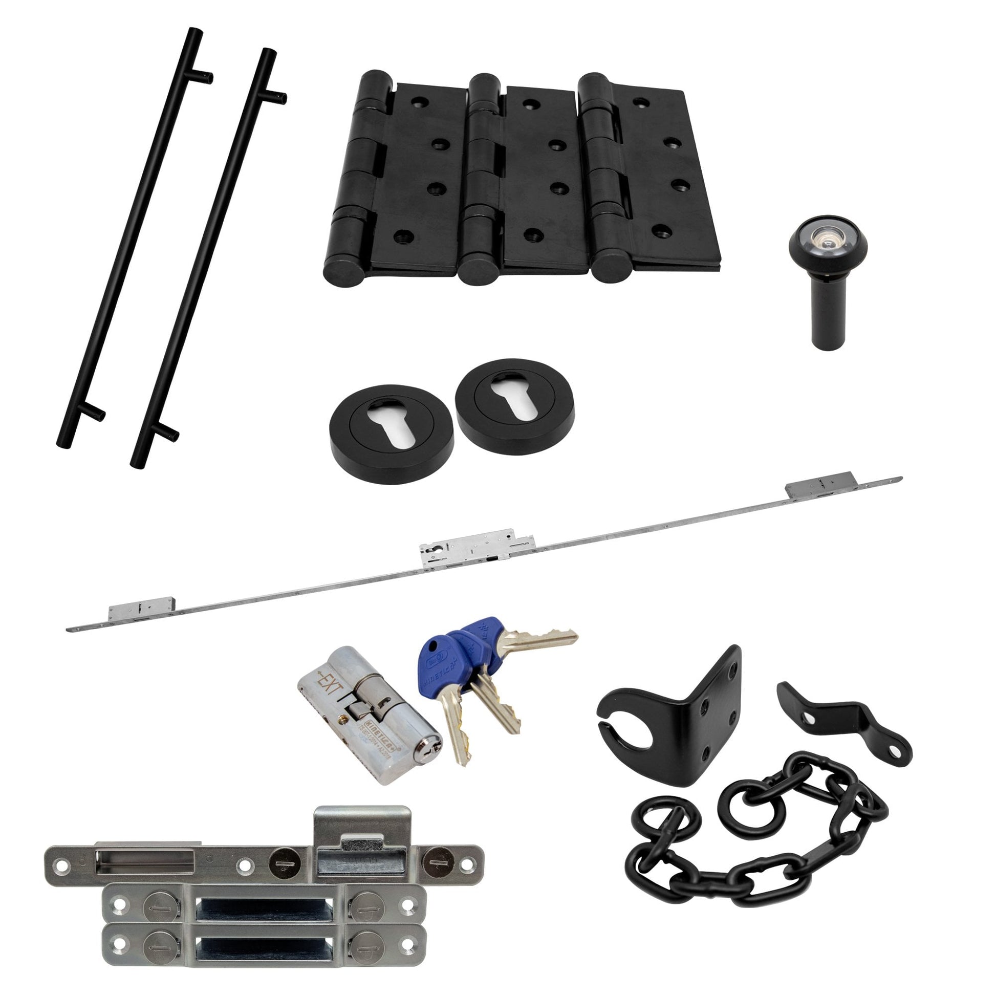 Circular Autolock 900mm External Pull Handle Set - Matt Black