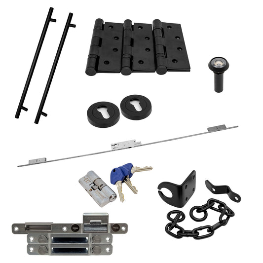 Circular Autolock 900mm External Pull Handle Set - Matt Black