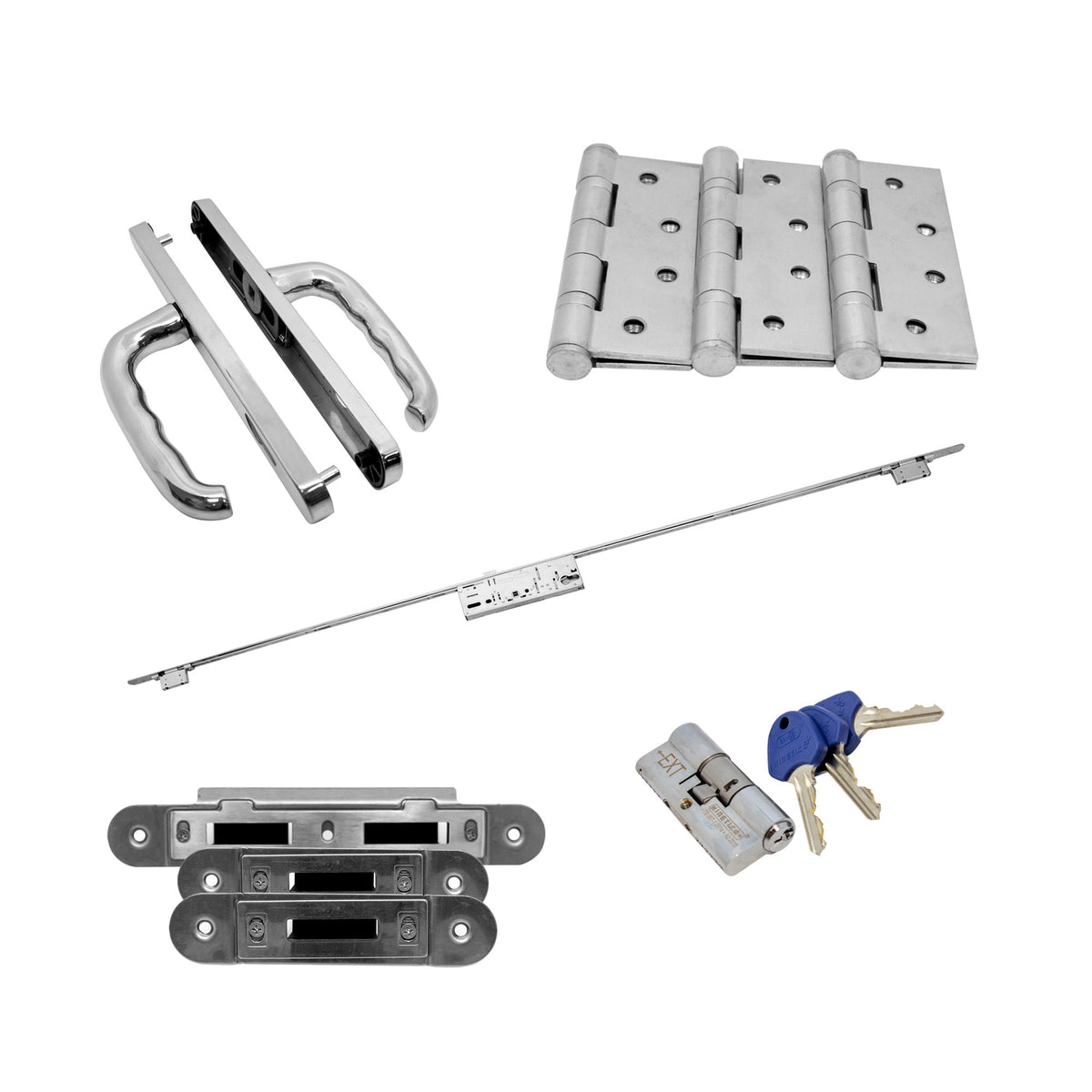 Crimebeater External Back Door Lever Handle Set - Polished Stainless Steel