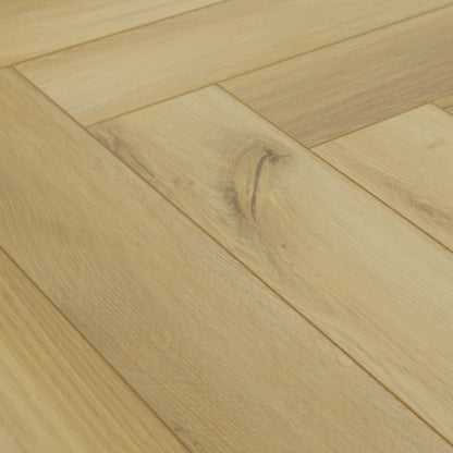 Langford Oak - Foundation Herringbone LVT 5mm Anti-Microbial UV Coated Rigid Core Vinyl Flooring (123003)