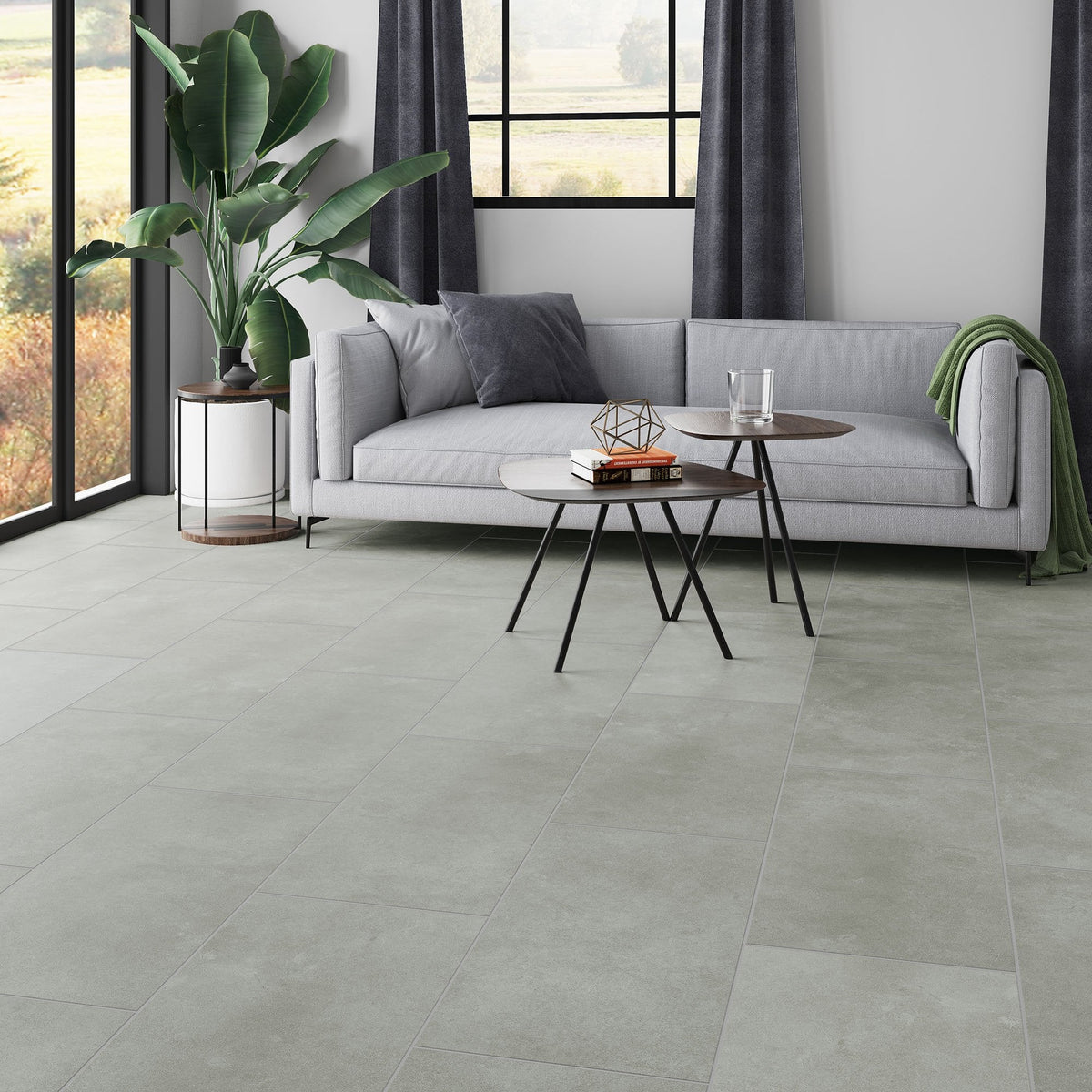 Xonic Beige - Luxe Vision Pre-Grouted 5.5mm Stone Embossed UV Coated Rigid Core Vinyl Flooring (123033)