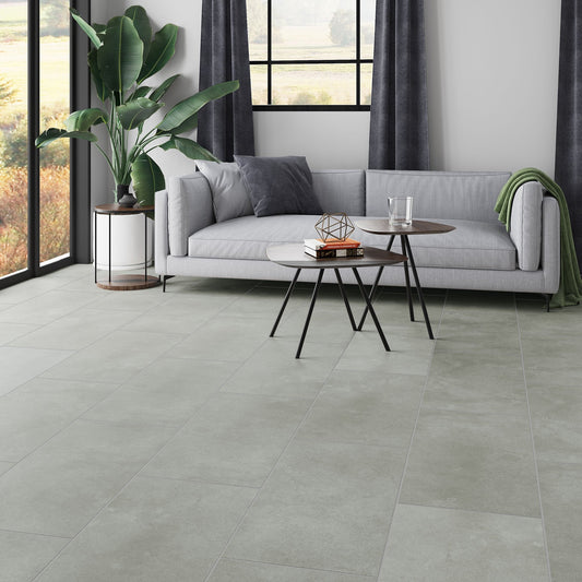 Xonic Beige - Luxe Vision Pre-Grouted 5.5mm Stone Embossed UV Coated Rigid Core Vinyl Flooring (123033)
