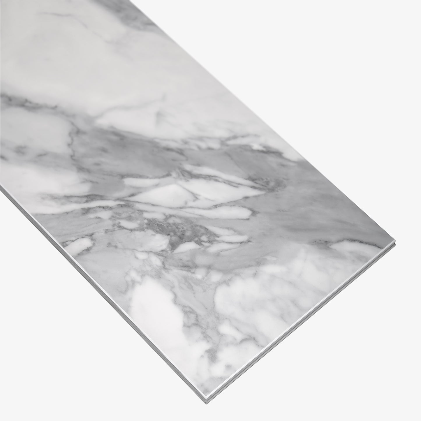 White Gloss Marble - Luxe Vision Pre-Grouted 5.5mm Stone Embossed UV Coated Rigid Core LVT Flooring