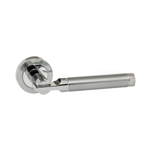 Status Dakota Round Lever Door Handle - Satin Chrome and Polished Chrome
