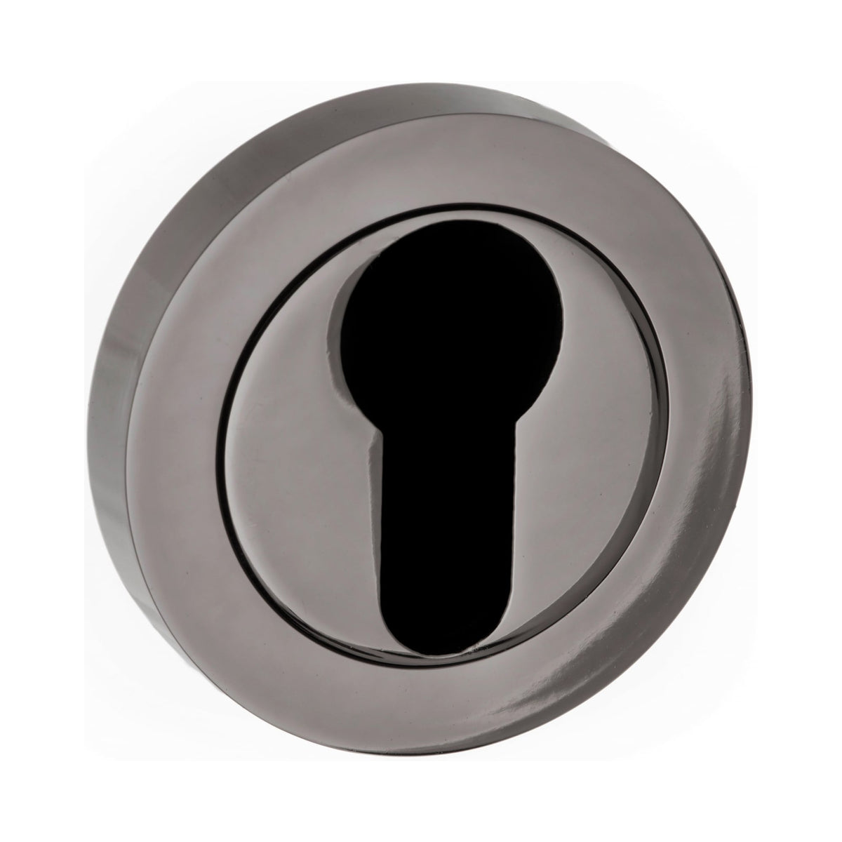 Status Round Euro Escutcheon Pair - Black Nickel