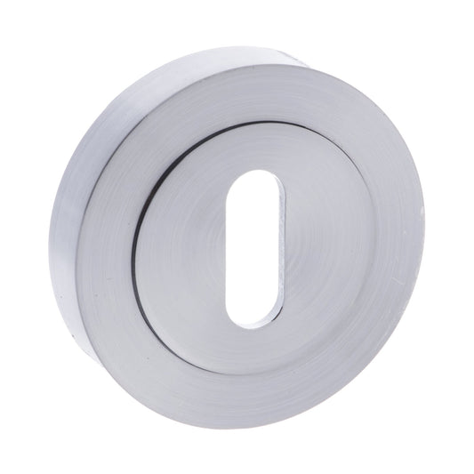 Status Round Key Escutcheon Pair - Satin Chrome