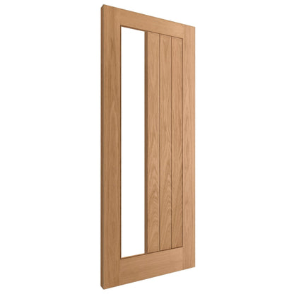 Oak Internal Unfinished Farley 1 Light Obscure Offset Glass Made-to-Measure Door