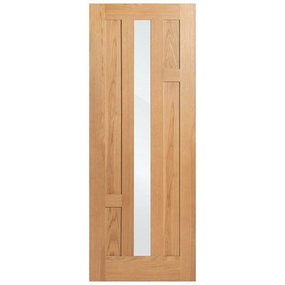 Oak Internal Fully Finished Stamford 4 Panel 1 Light Obscure Glass Made-to-Measure Door