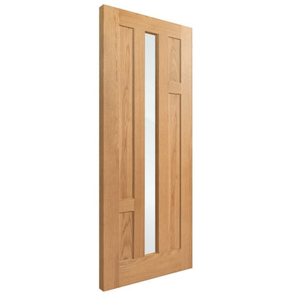 Oak Internal Fully Finished Stamford 4 Panel 1 Light Obscure Glass Made-to-Measure Door