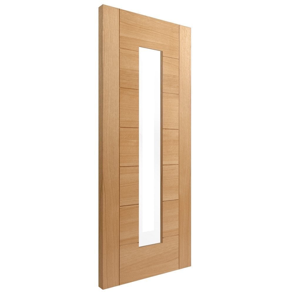 Oak Internal Fully Finished Pedrena 1 Light Clear Glass FD30 Fire Door (121945)