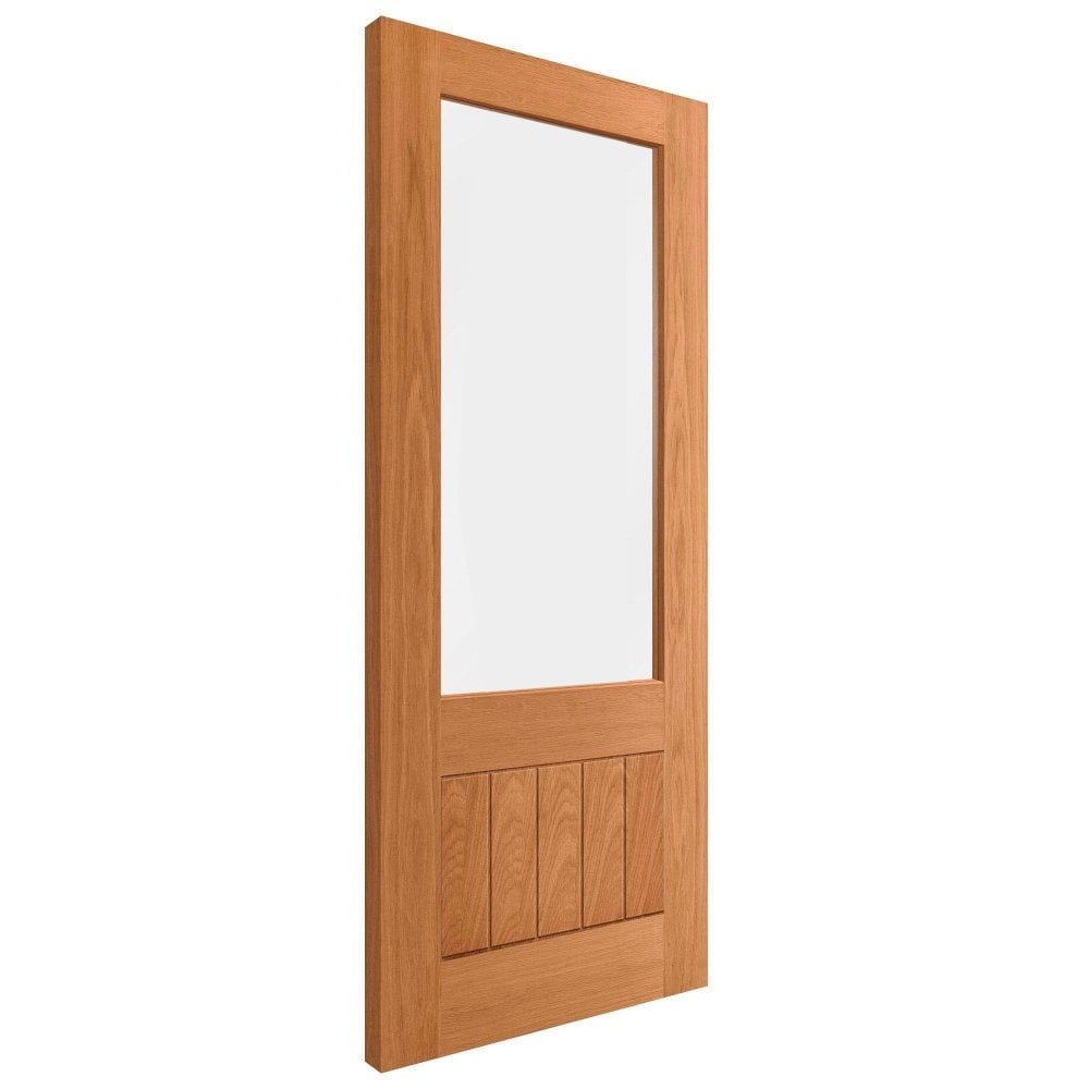 Oak Internal Fully Finished Farley 1 Panel 1 Light Clear Glass FD30 Fire Door
