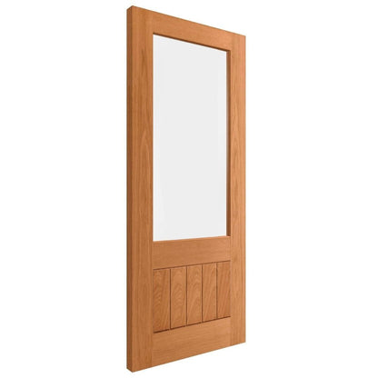 Oak Internal Fully Finished Farley 1 Panel 1 Light Clear Glass FD30 Fire Door