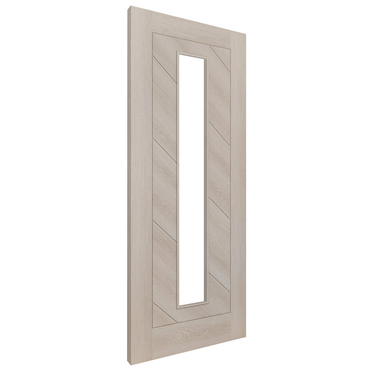 Ivory Fully Finished Internal Endure Laminate Stockholm Clear Glass Door (122008)