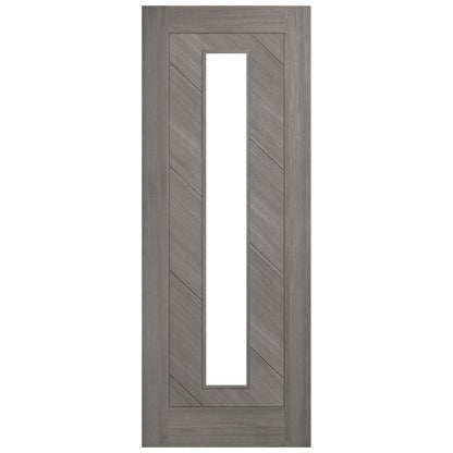 Light Grey Internal Fully Finished Endure Laminate Stockholm Clear Glass Door (122011)