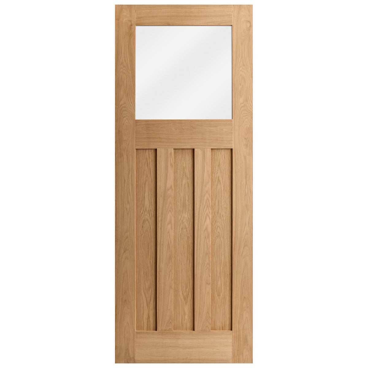 Oak Fully Finished 1930's DX 3 Panel 1 Light Clear Glass Internal Door