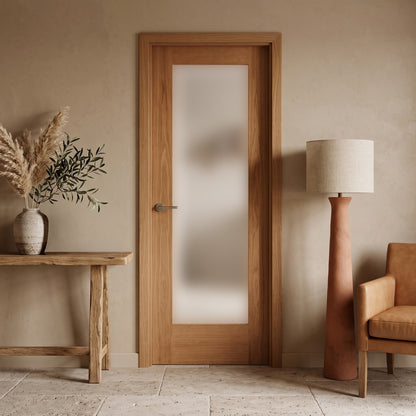 Oak Internal Fully Finished Pattern 10 1 Light Obscure Glass Door