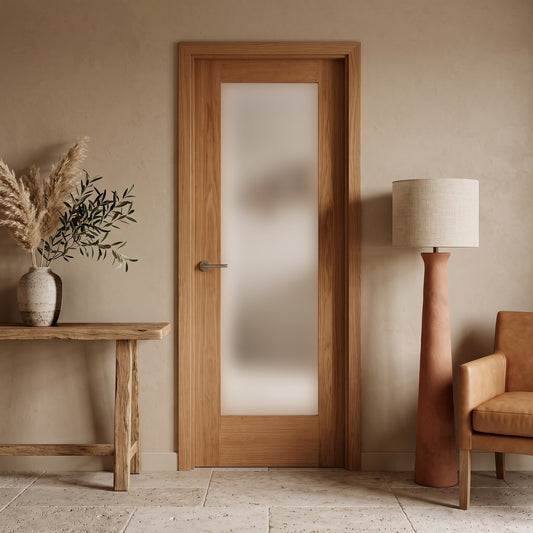 Oak Internal Fully Finished Pattern 10 1 Light Obscure Glass Door