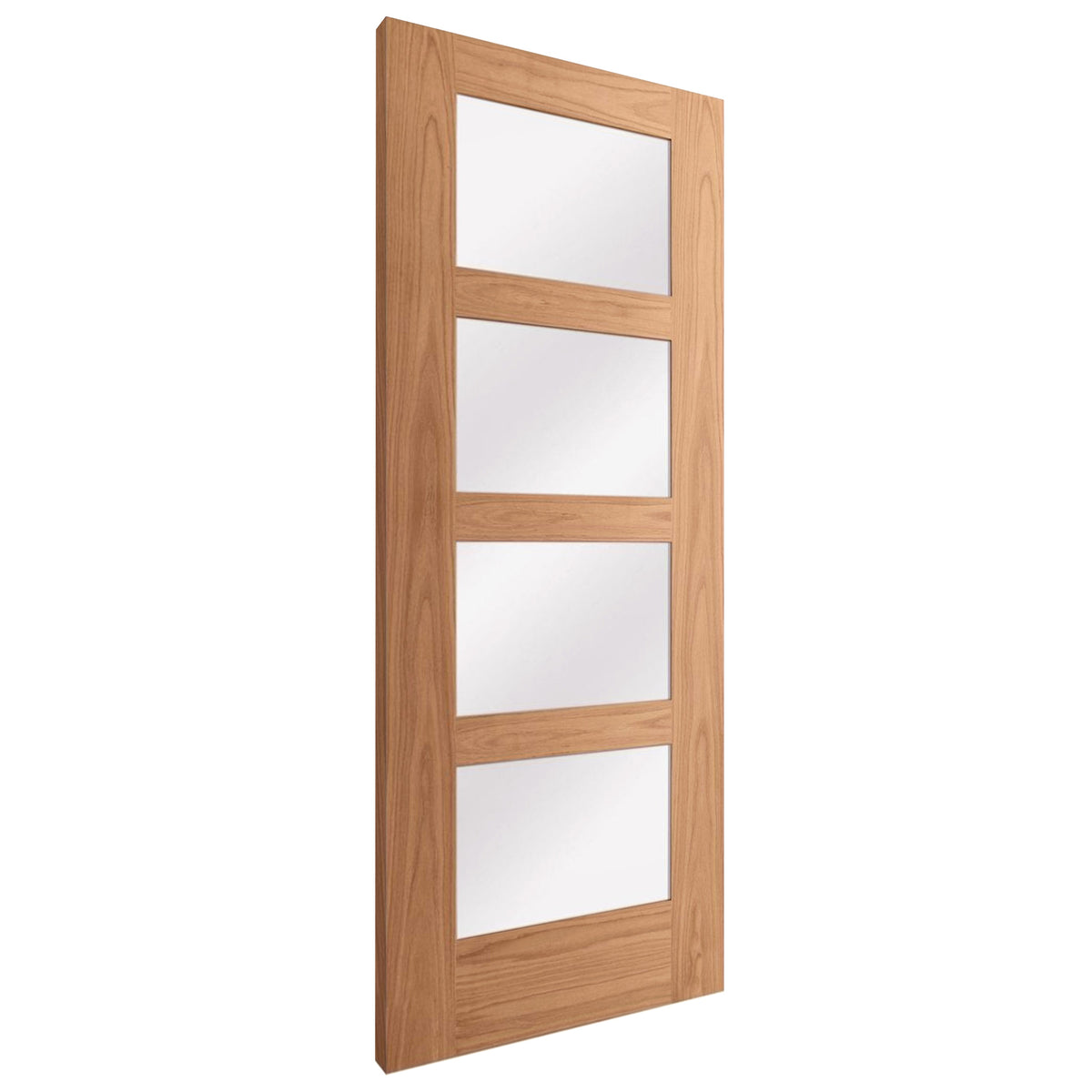 Oak Internal Fully Finished Shaker 4 Light Obscure Glass Door