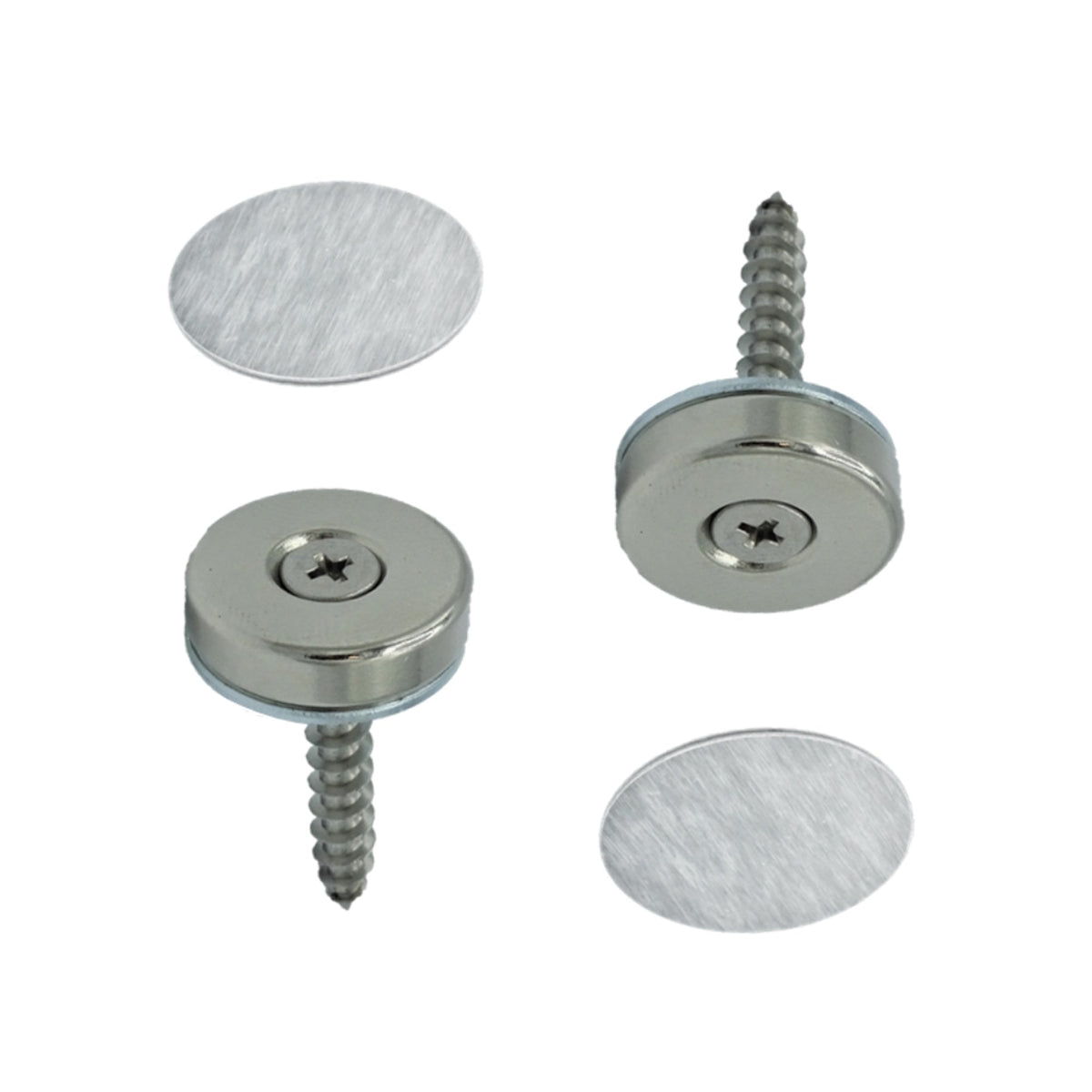 12mm Flush Mounted Countersunk Magnetic Catch - Satin Stainless Steel