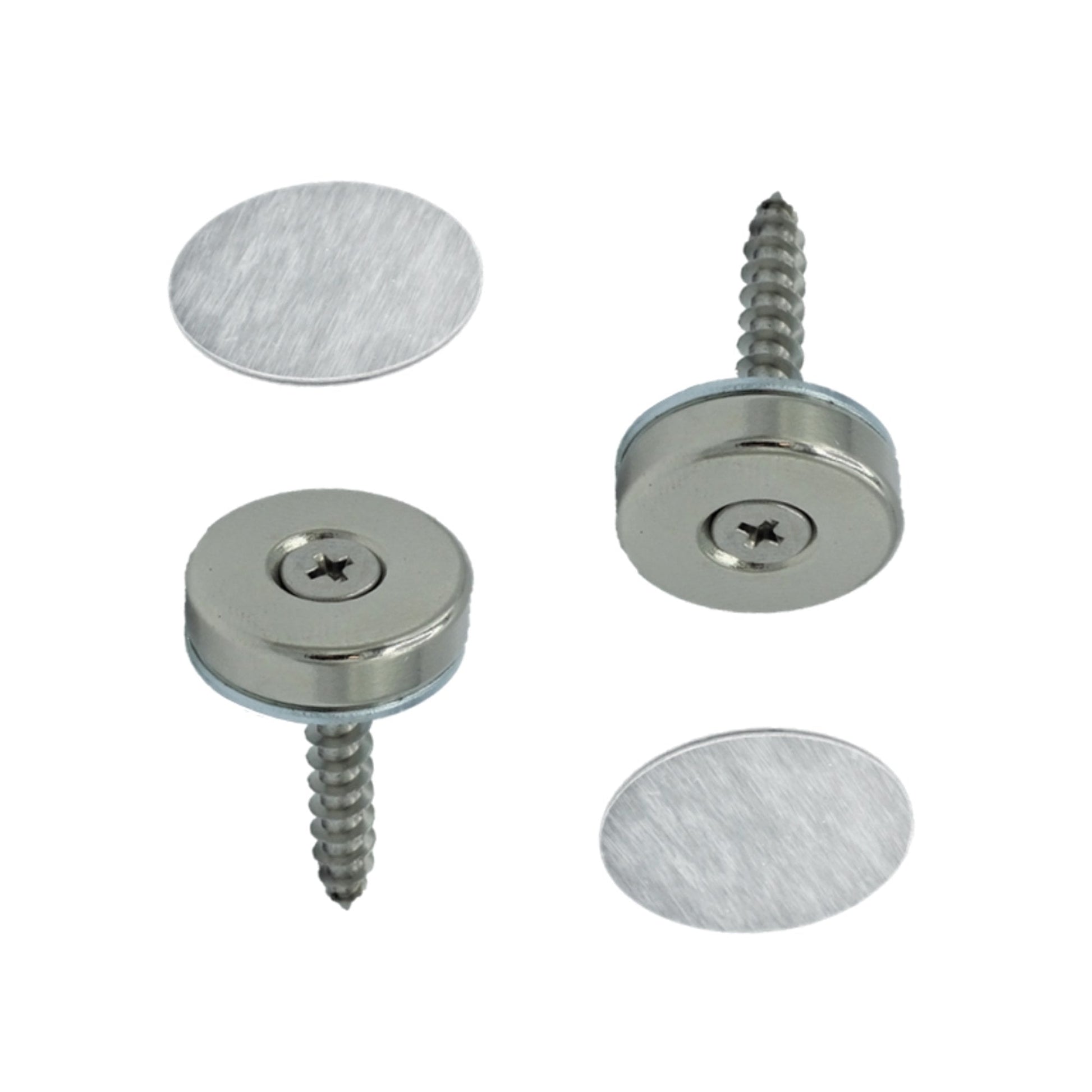 12mm Flush Mounted Countersunk Magnetic Catch - Satin Stainless Steel