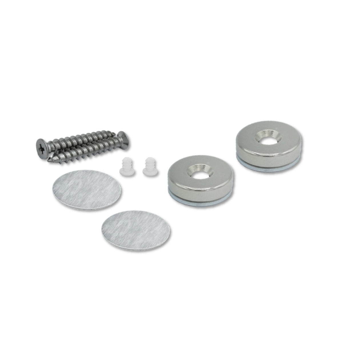12mm Flush Mounted Countersunk Magnetic Catch - Satin Stainless Steel