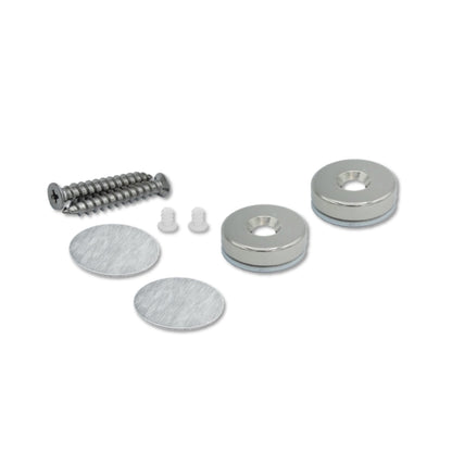 12mm Flush Mounted Countersunk Magnetic Catch - Satin Stainless Steel
