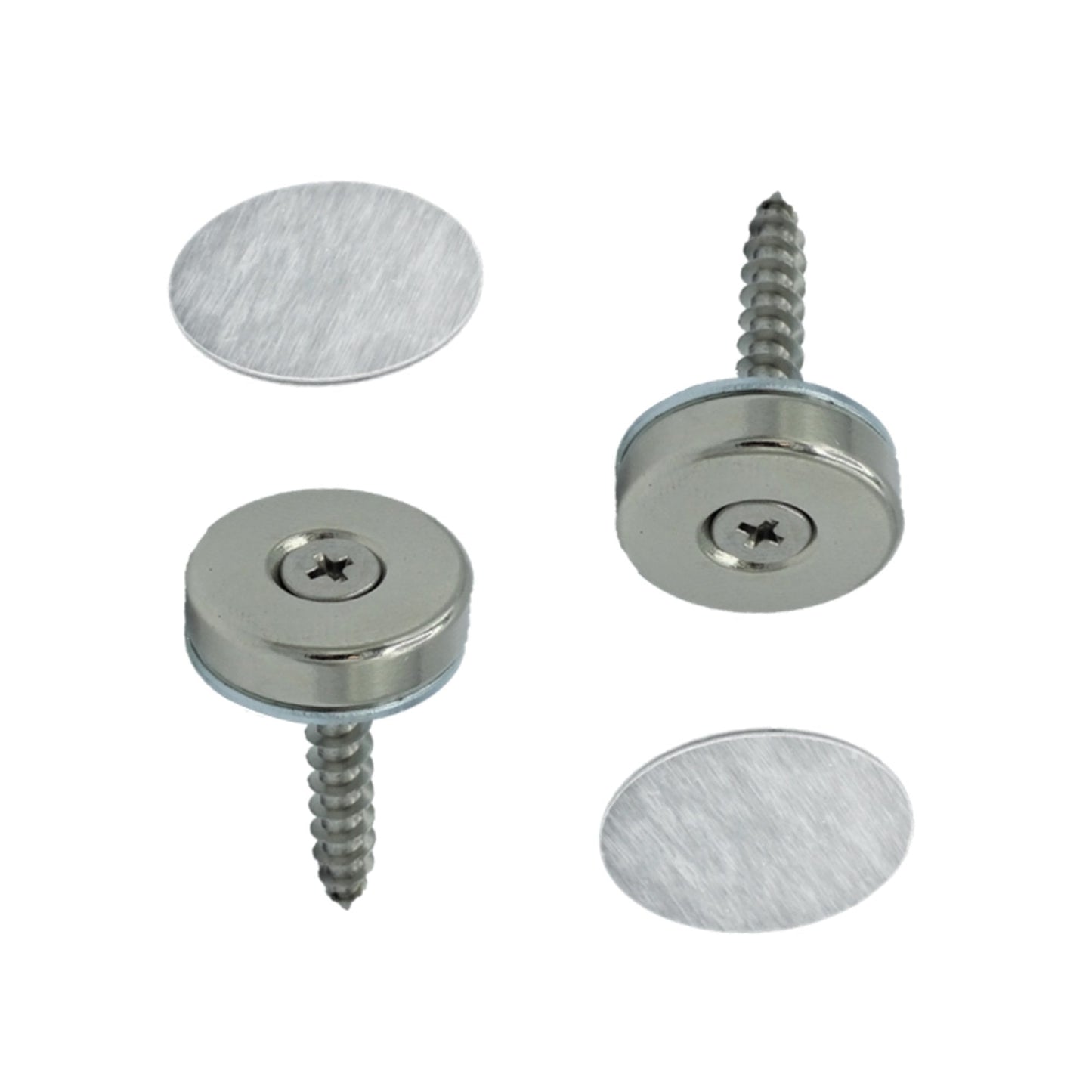 24mm Flush Mounted Countersunk Magnetic Catch - Satin Stainless Steel