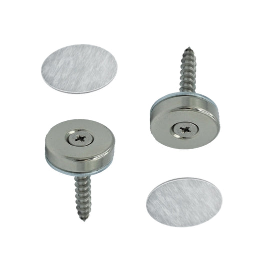 24mm Flush Mounted Countersunk Magnetic Catch - Satin Stainless Steel