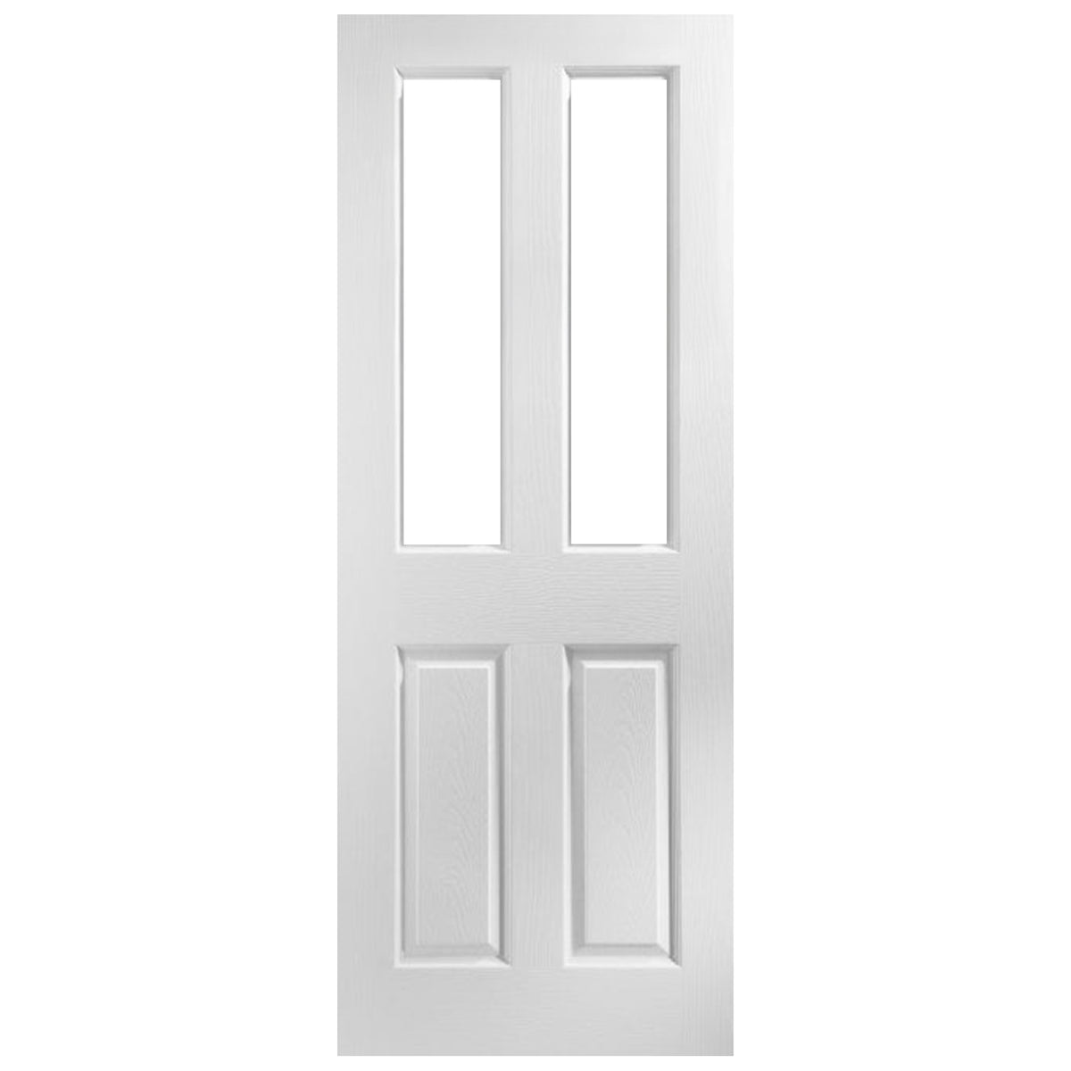 White Internal Primed Malton 2 Panel 2 Light Clear Glass FD30 Fire Door