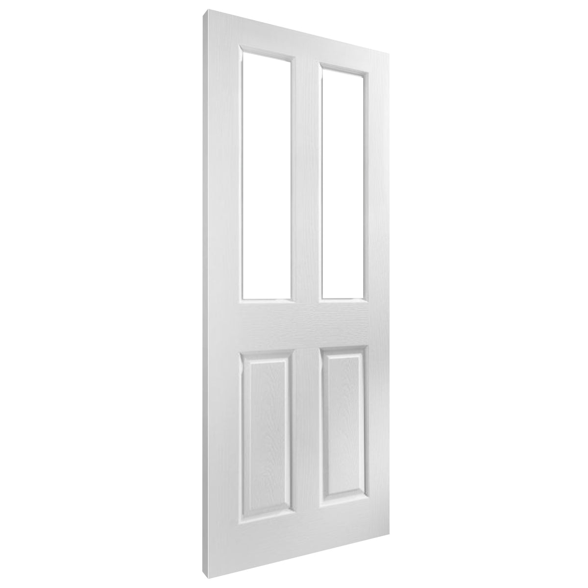 White Internal Primed Malton 2 Panel 2 Light Clear Glass FD30 Fire Door