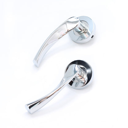 Lifestyle Mizar Lever on Round Rose Handle Set - Polished Chrome