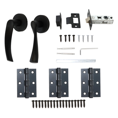 Lifestyle Mizar Lever on Round Rose Handle Set - Matt Black