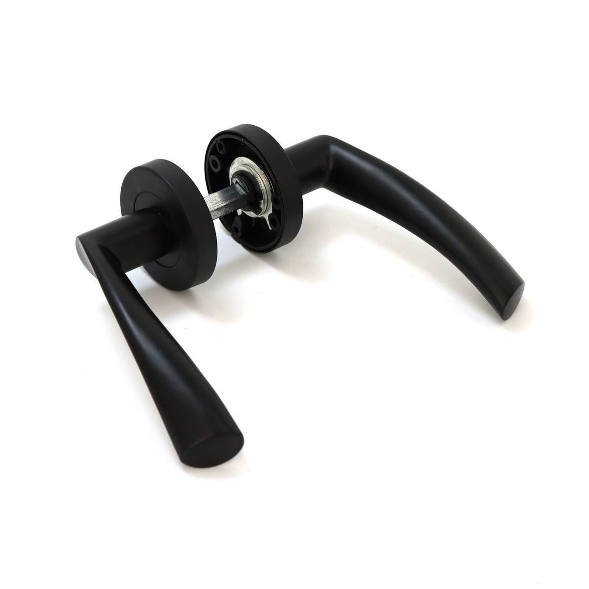 Lifestyle Mizar Lever on Round Rose Handle Set - Matt Black
