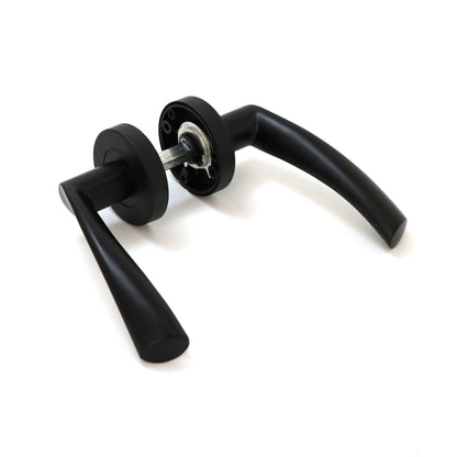 Lifestyle Mizar Lever on Round Rose Handle Set - Matt Black