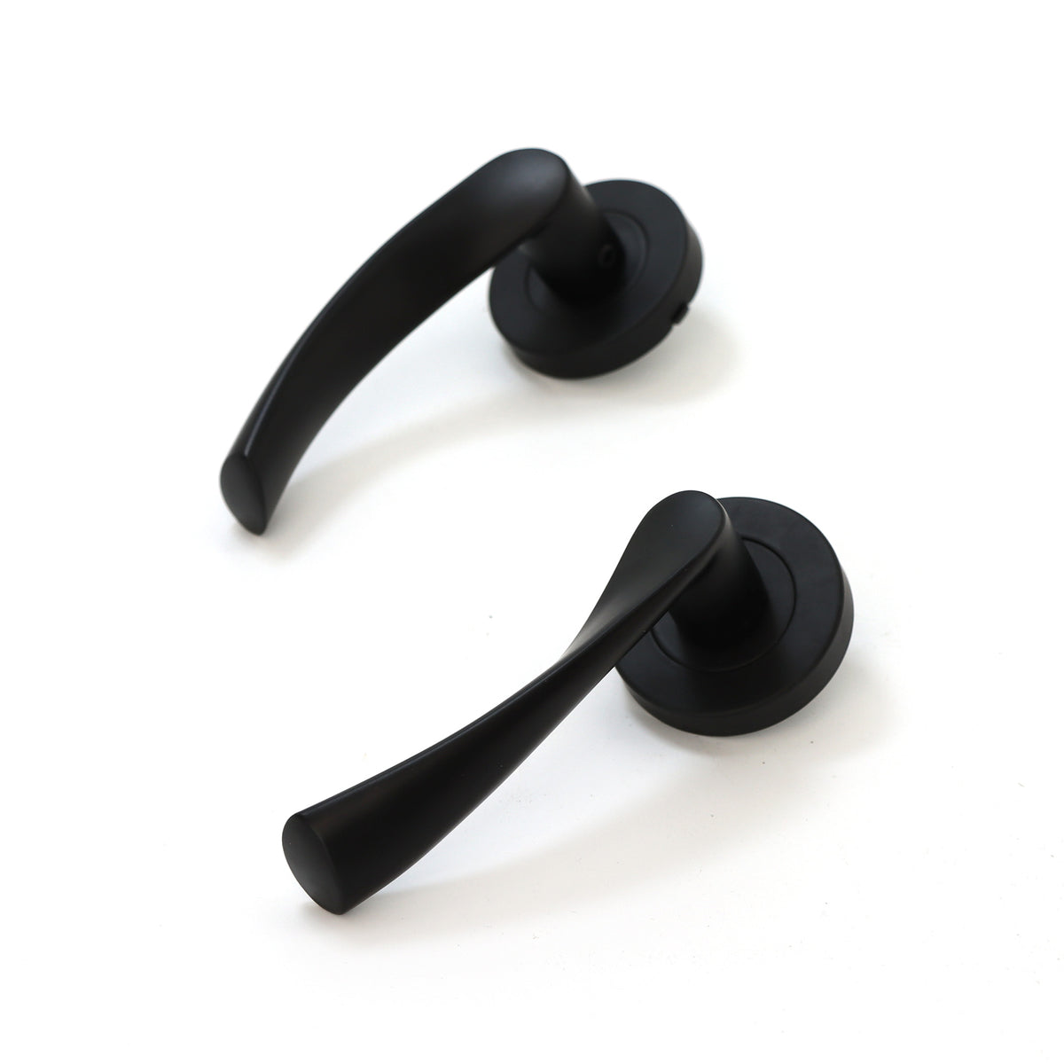 Lifestyle Mizar Lever on Round Rose Handle Set - Matt Black