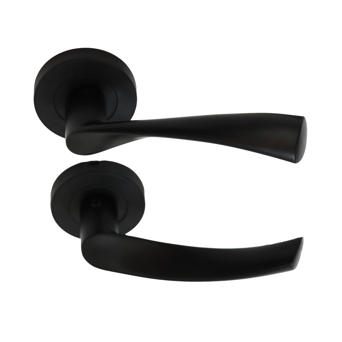 Lifestyle Mizar Lever on Round Rose Handle Set - Matt Black