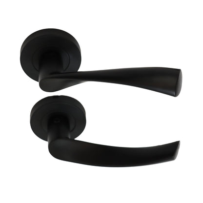 Lifestyle Mizar Lever on Round Rose Handle Set - Matt Black