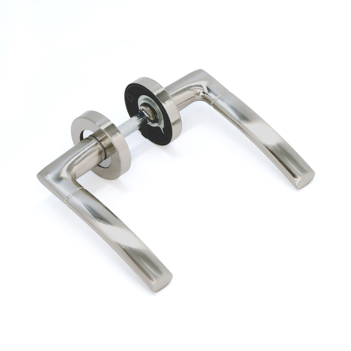 Lifestyle Alcor Lever on Round Rose Handle Set - Satin Nickel