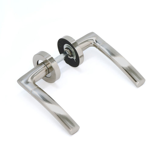 Lifestyle Alcor Lever on Round Rose Handle Set - Satin Nickel