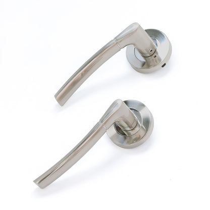 Lifestyle Alcor Lever on Round Rose Handle Set - Satin Nickel
