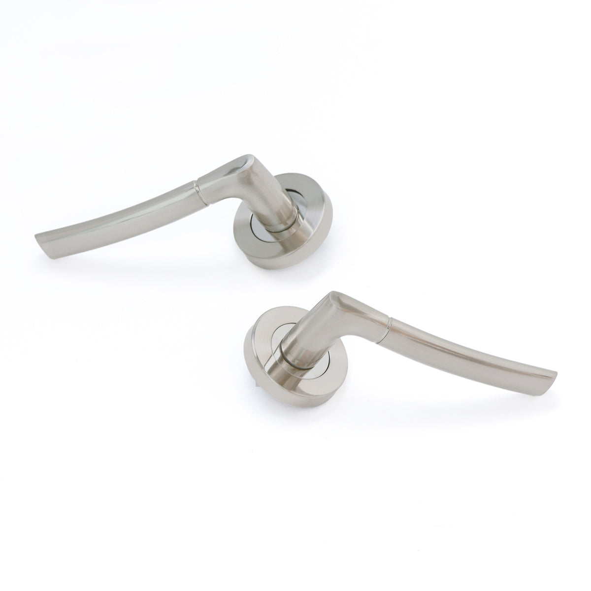 Lifestyle Alcor Lever on Round Rose Handle Set - Satin Nickel