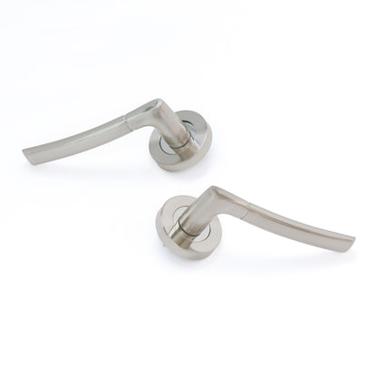 Lifestyle Alcor Lever on Round Rose Handle Set - Satin Nickel