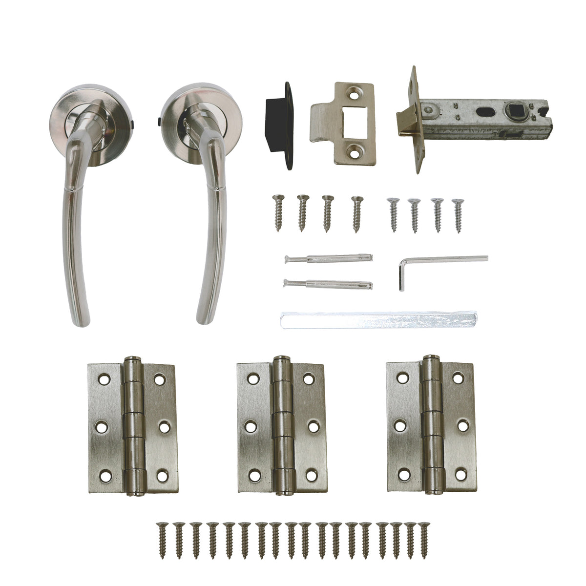 Lifestyle Alcor Lever on Round Rose Handle Set - Satin Nickel