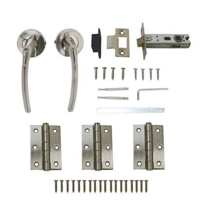 Lifestyle Alcor Lever on Round Rose Handle Set - Satin Nickel