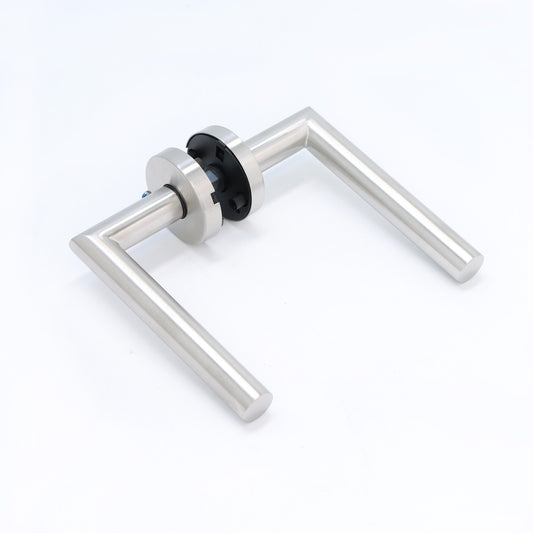 Lifestyle Alpha Lever on Round Rose Handle Set - Satin Nickel