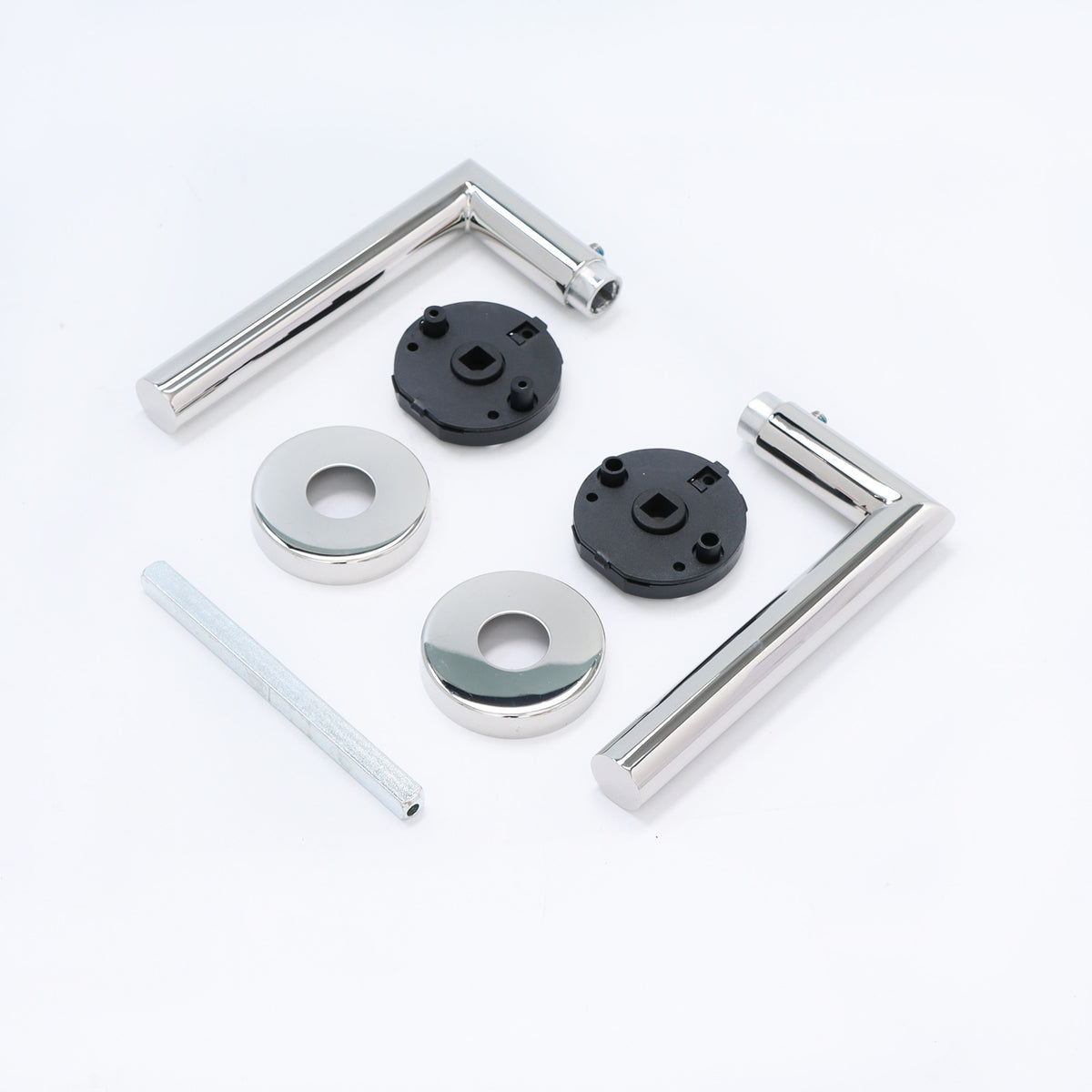Lifestyle Alpha Lever on Round Rose Handle Set - Polished Chrome